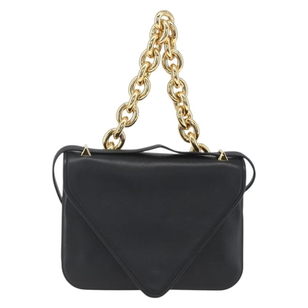 Bottega Veneta Leather Mount Shoulder Bag Black